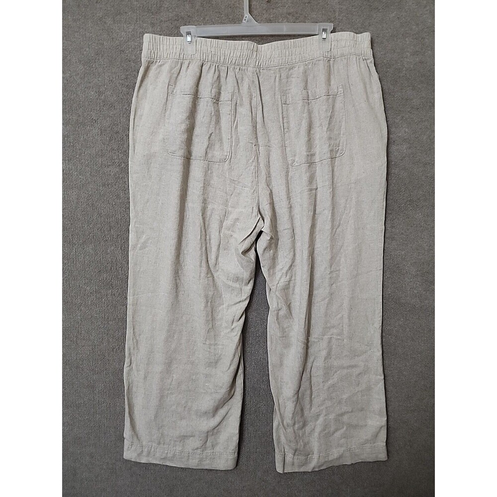 Old Navy Linen-Blend Wide-Leg Pants Womens 2X Natural Elastic Waist Beach NEW - Picture 7 of 11